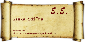 Siska Sára névjegykártya