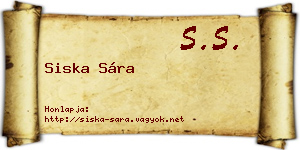 Siska Sára névjegykártya